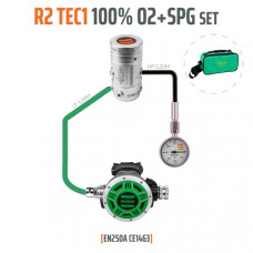 Tecline Regulator sæt R2 Tec 2 100% O2 + SPG M26x2 Stage Set
