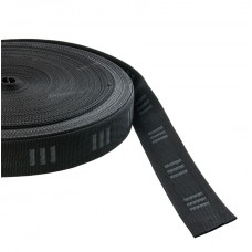 Webbing Løs BLød 50mm 1,2mm - Sort med logo Tecline"E"