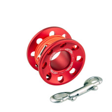 Tecline spool 15m Alu Rød m 90mm karbin