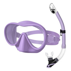 Tecline Frameless SV maske + Snorkel sæt Str M/L - Violet