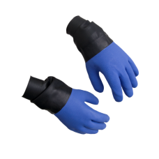 Handsker med latex manchet nordic blue